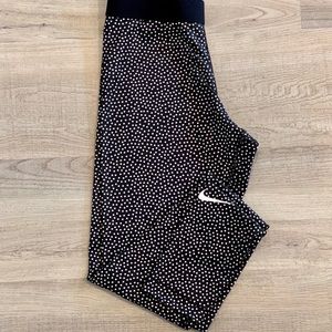 Nike Pro Dri Fit Black & White Polka Dot Leggings